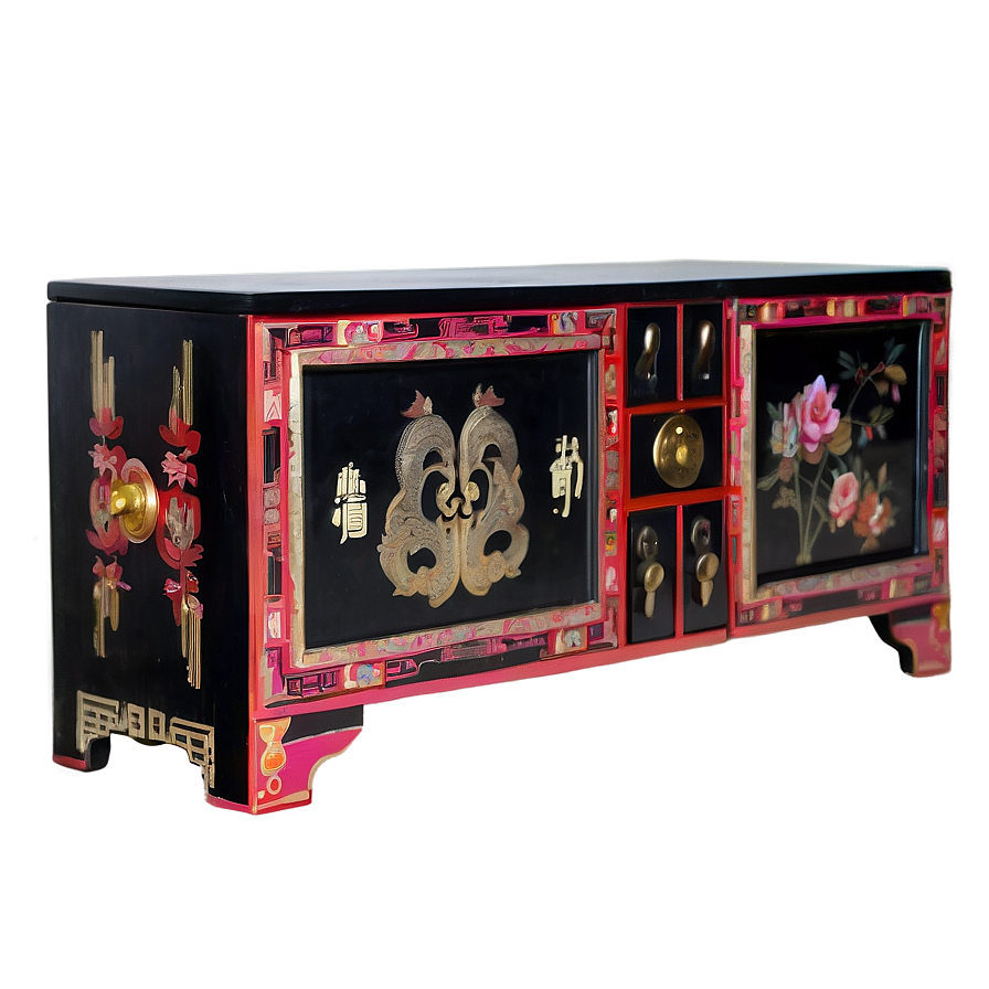 Asian Inspired Cabinet Png 06122024