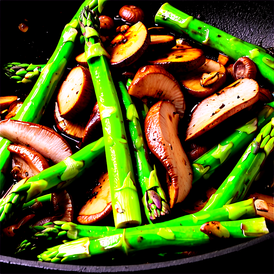 Asparagus And Mushroom Stir Fry Png 62