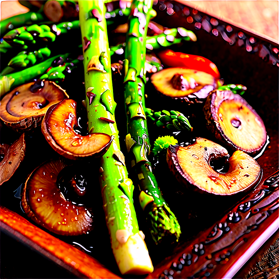 Asparagus And Mushroom Stir Fry Png Elp