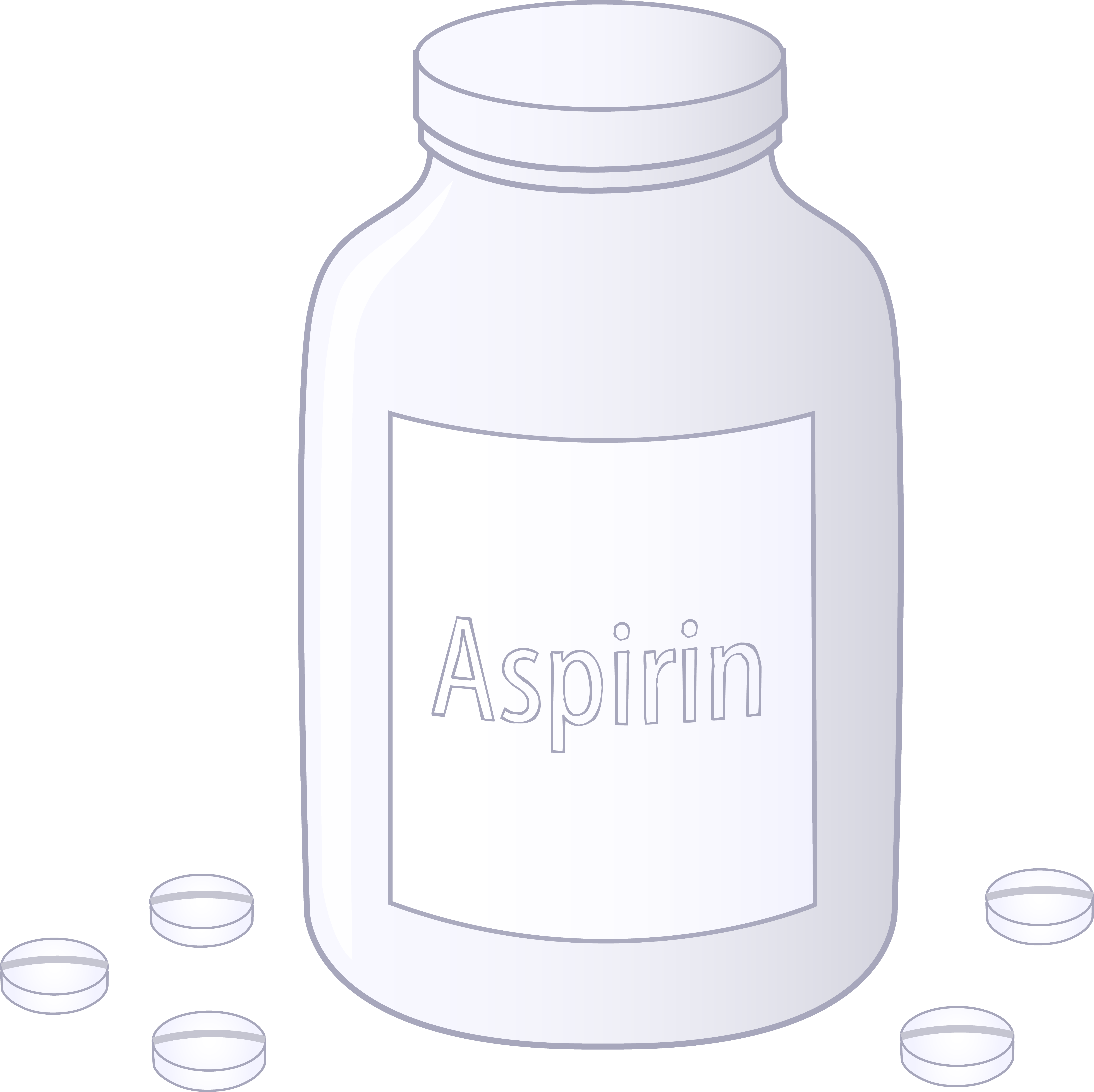 Aspirin Pill Bottleand Tablets