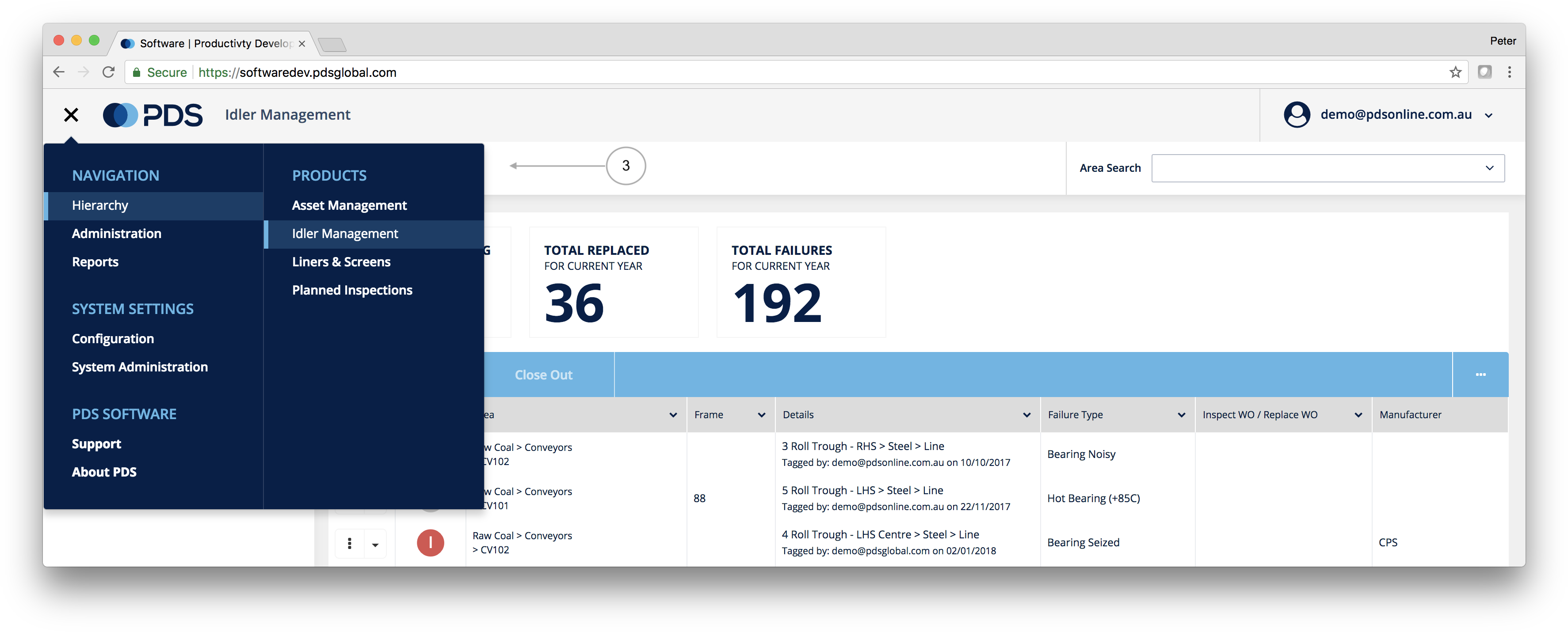 Asset Management Software Interface