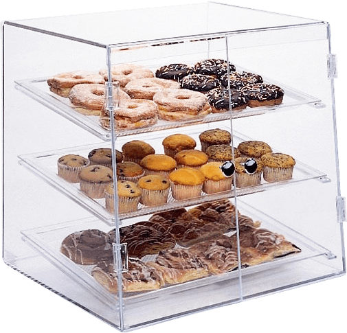 Assorted Bakery Itemsin Acrylic Display Case