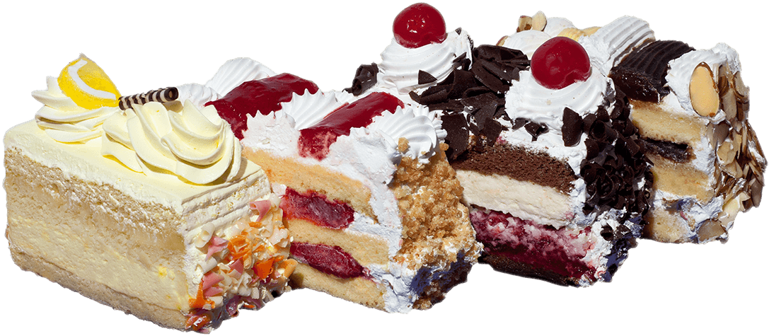 Assorted Cake Slices Delicious Variety