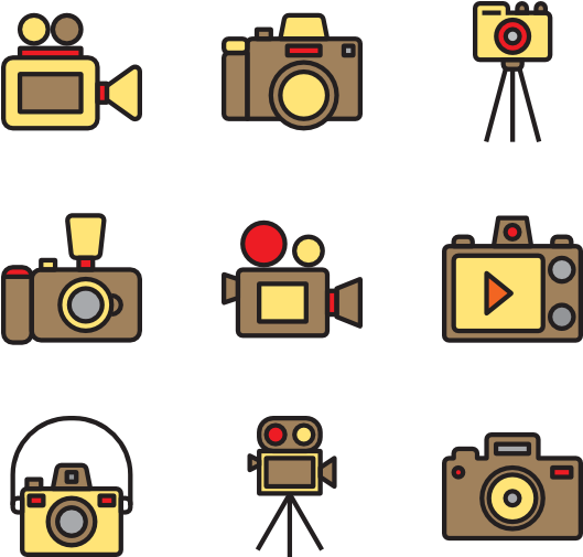 Assorted Camera Icons Set