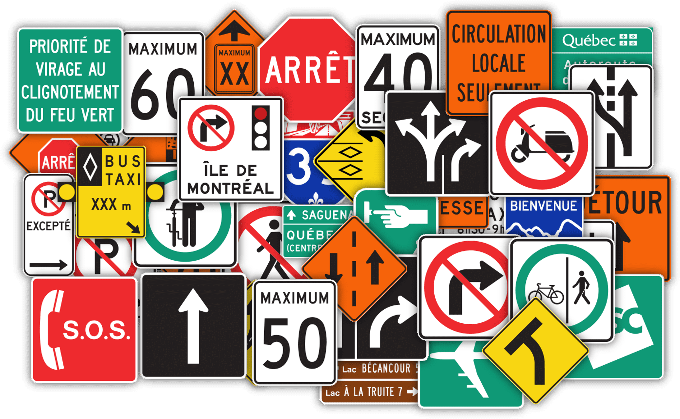 Assorted Canadian Road Signs Collection