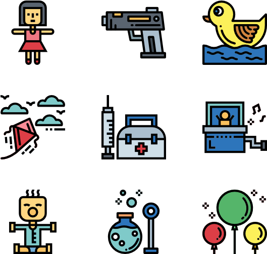 Assorted Colorful Icons Set