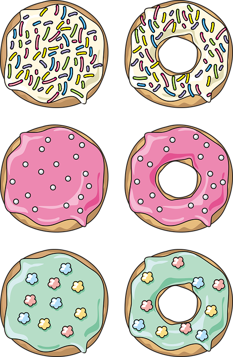 Assorted Decorated Doughnuts Illustration