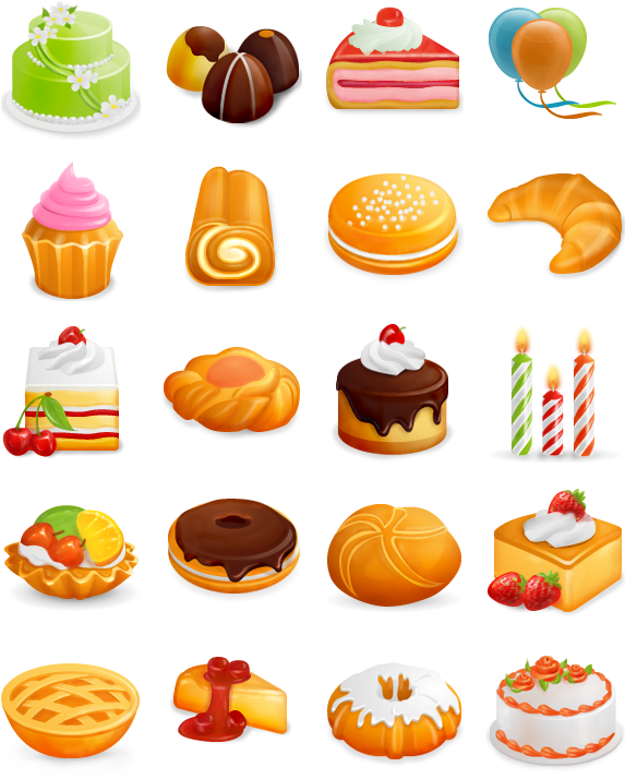 Assorted Desserts Icon Set