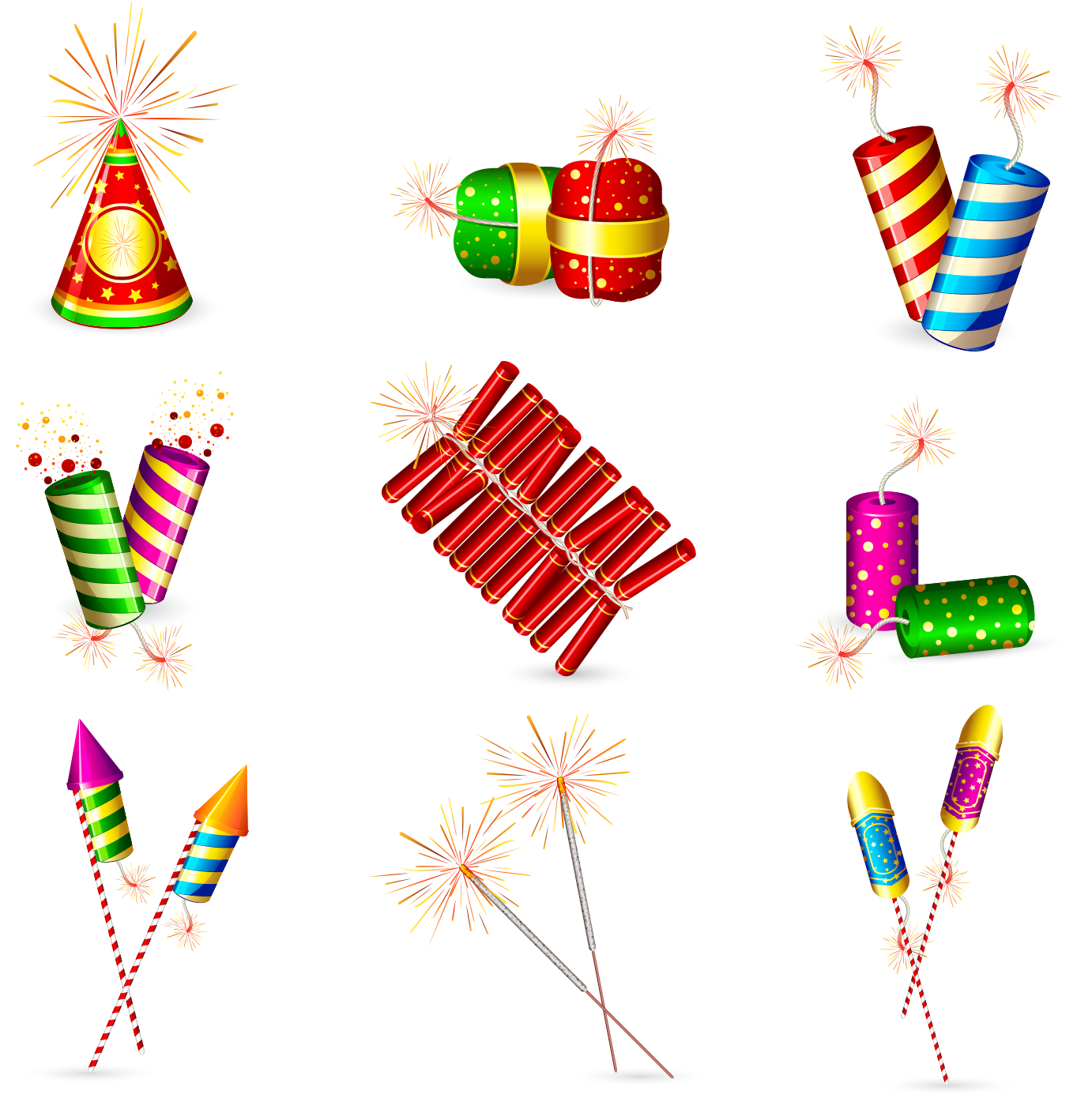 Assorted Firecrackers Illustration