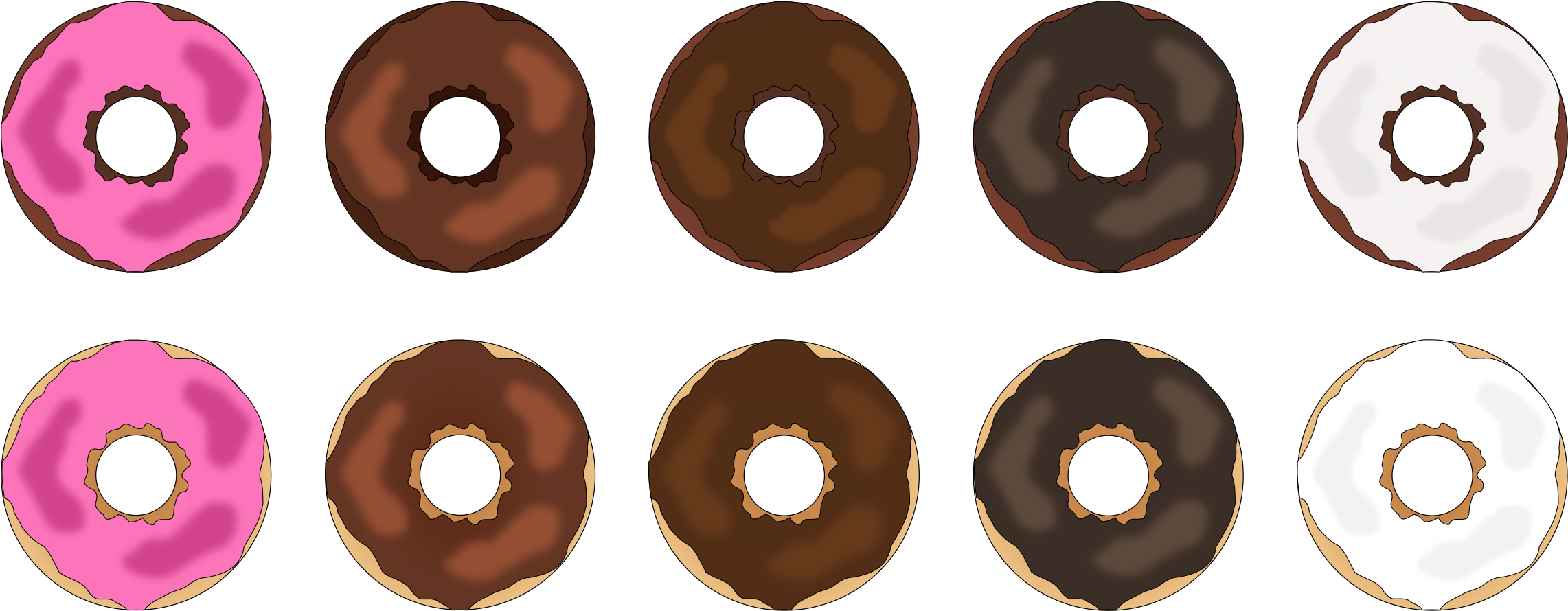 Assorted Flat Design Doughnuts