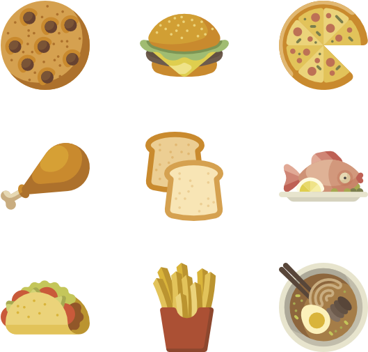 Assorted Food Icons Set