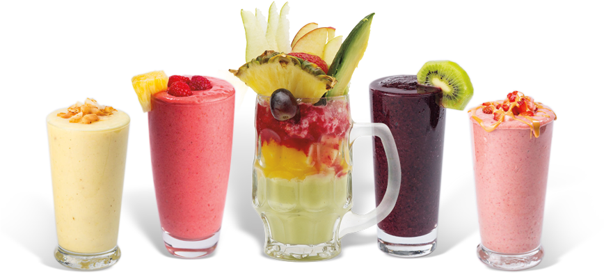 Assorted Fruit Smoothies Lineup