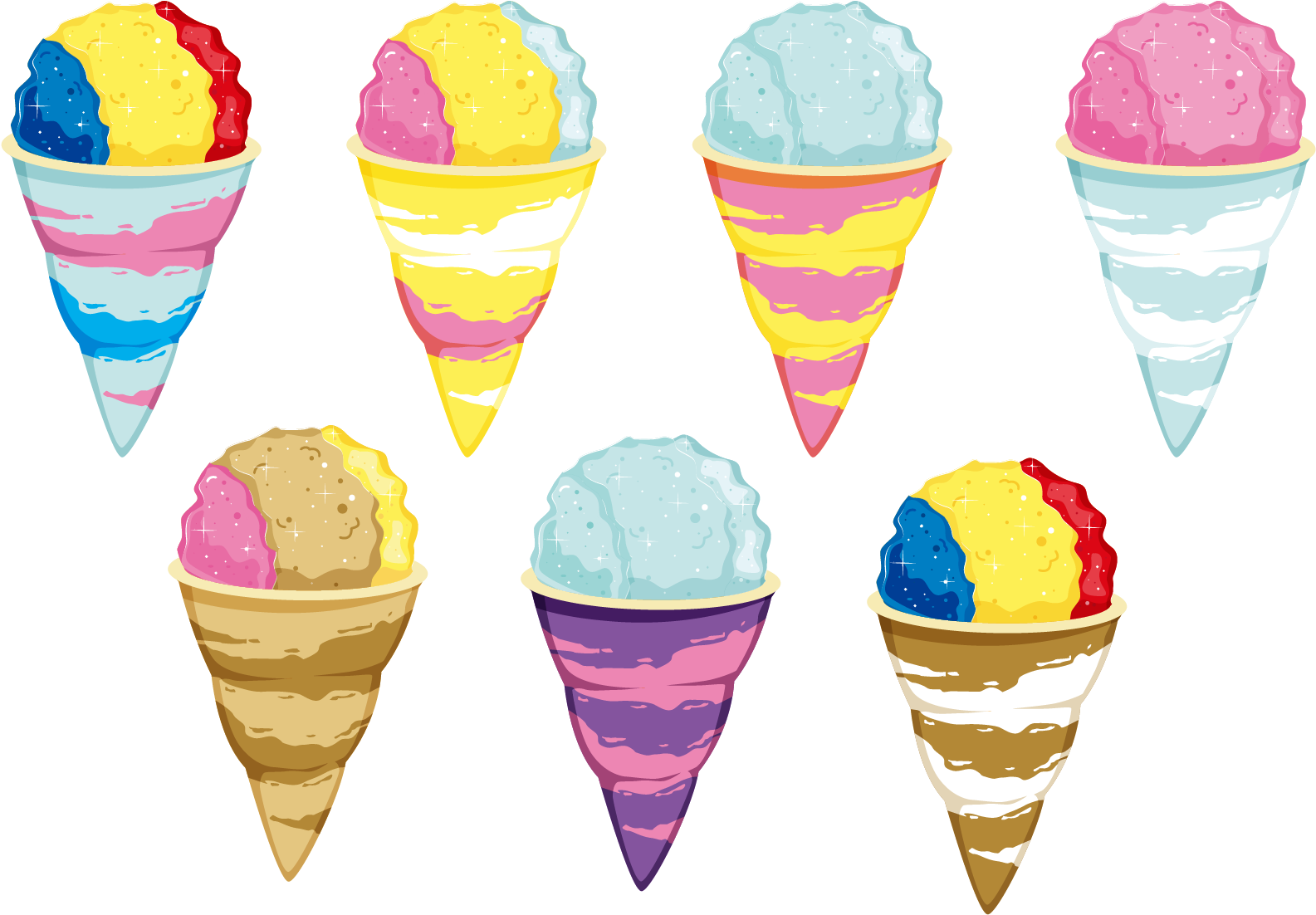 Assorted_ Ice_ Cream_ Cones_ Illustration