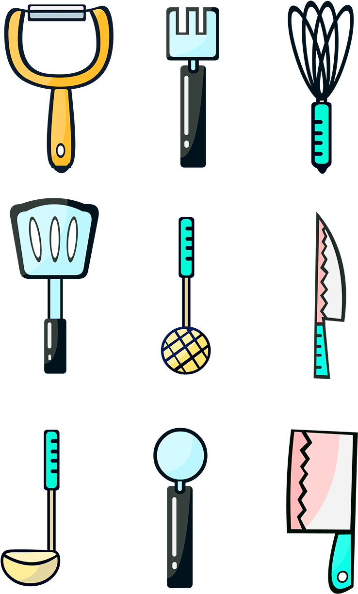 Assorted Kitchen Utensils Illustration