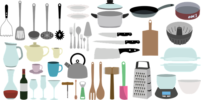 Assorted Kitchen Utensilsand Cookware