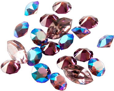 Assorted Pink Crystals Transparent Background