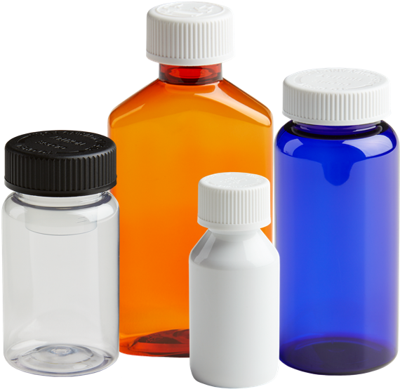 Assorted Plastic Medicine Bottles