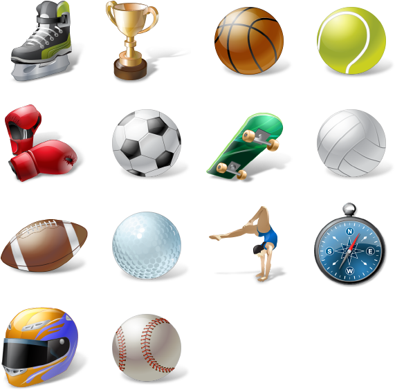 Assorted Sports Equipment Icons