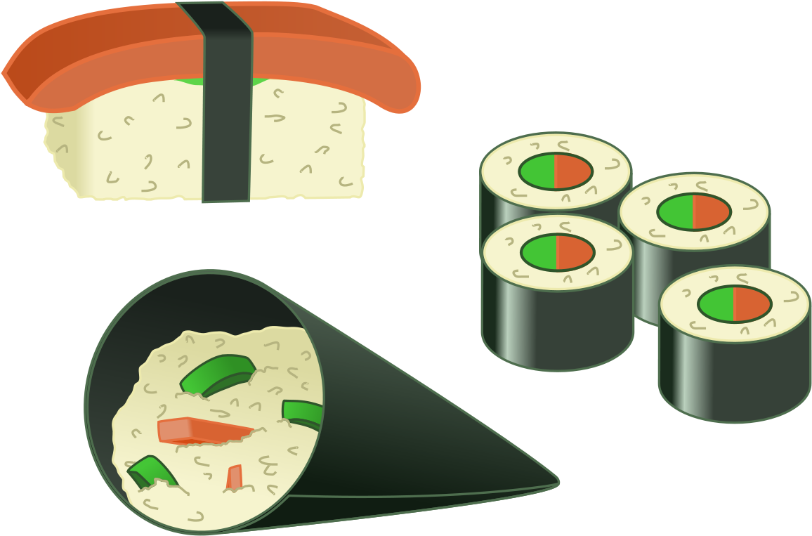 Assorted Sushi Vector Illustration