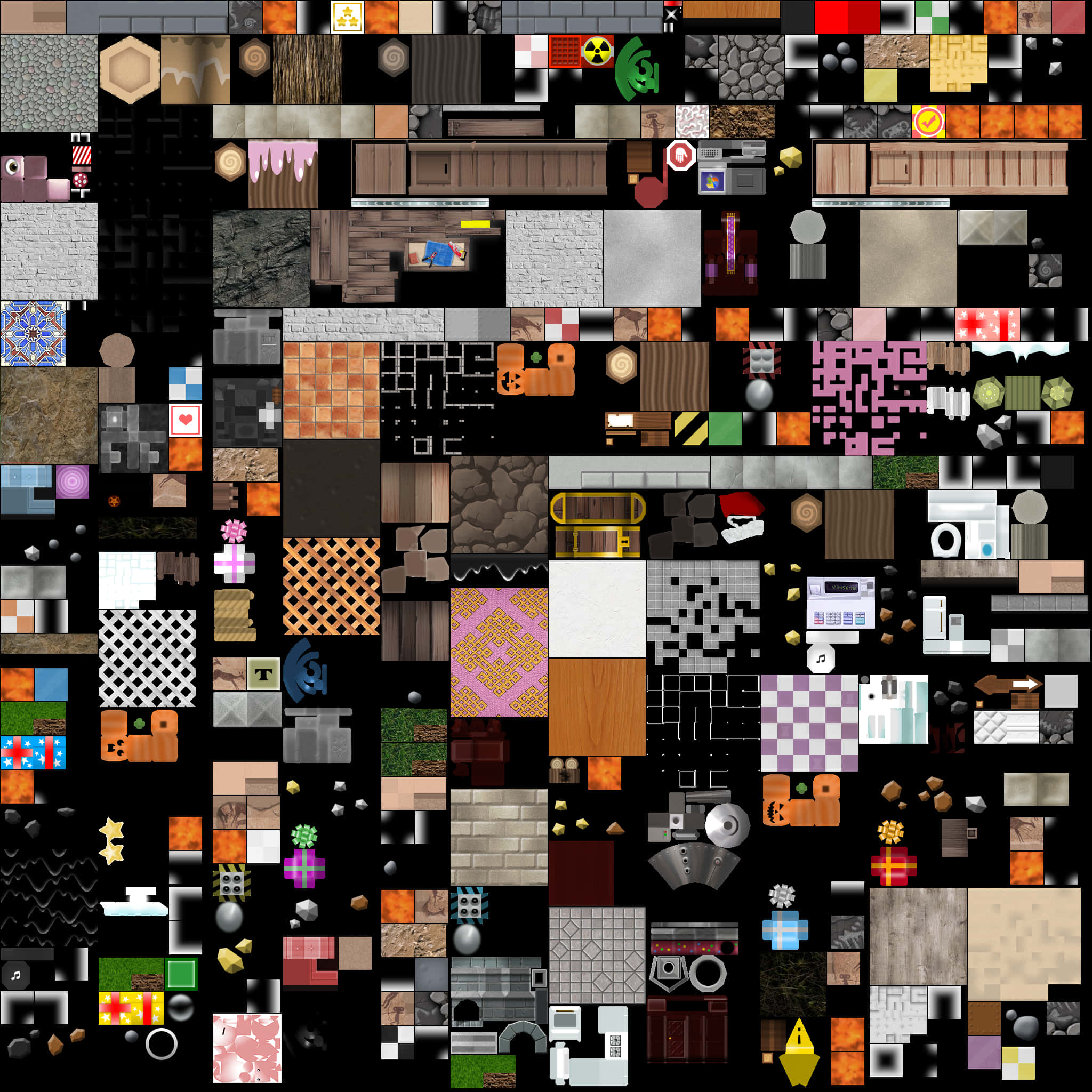 Assorted Texture Tiles Collage