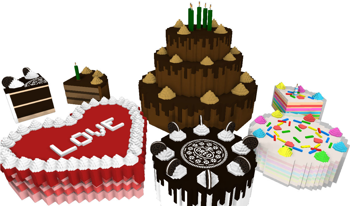 Assorted Themed Cakes3 D Render