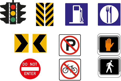 Assorted Trafficand Information Signs