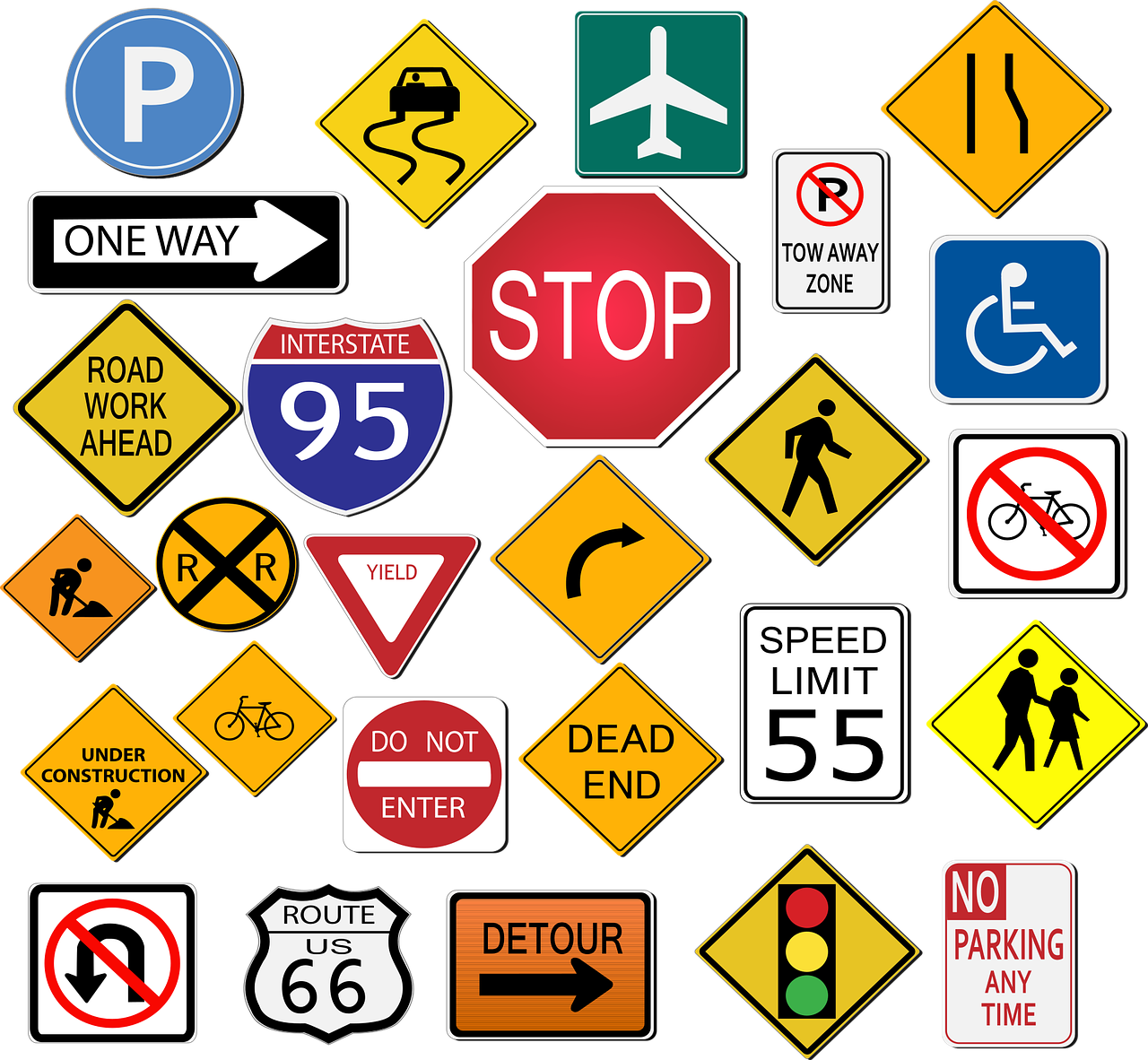 Assorted_ U S_ Road_ Signs_ Collection