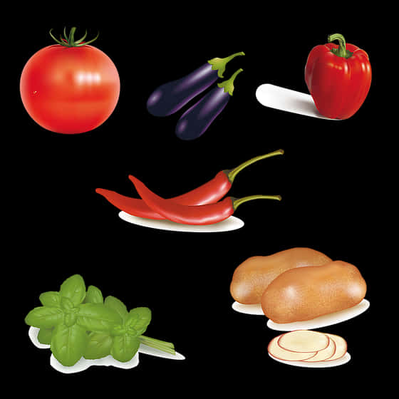 Assorted Vegetables Vector Illustration