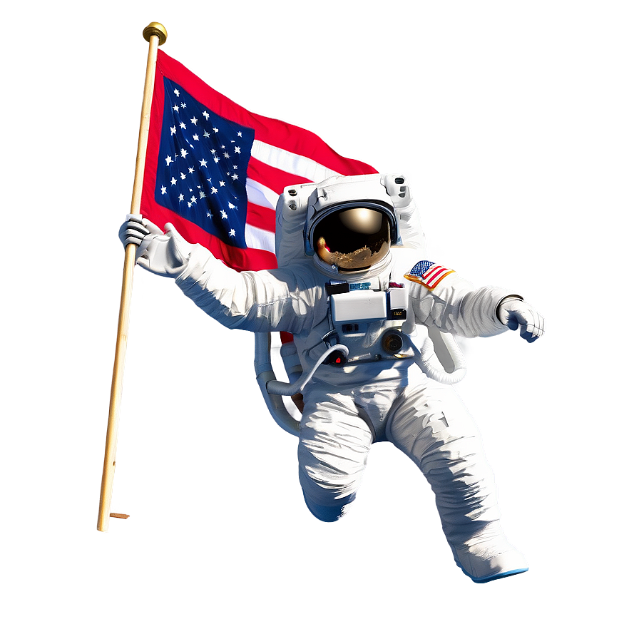 Astronaut With Flag Png 80