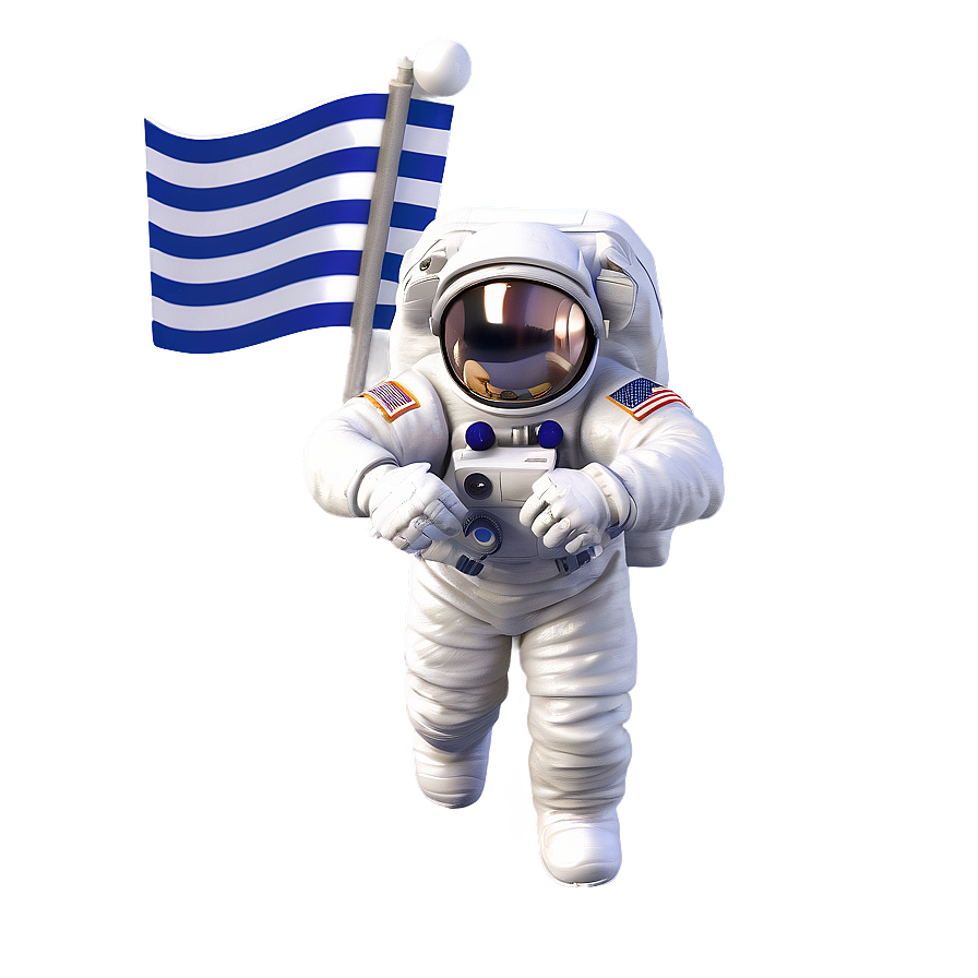 Astronaut With Flag Png Ljo