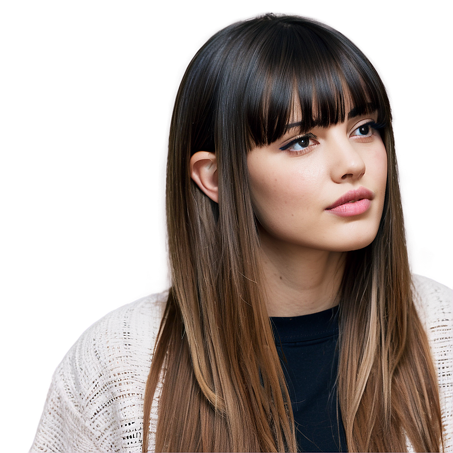 Asymmetrical Bangs Cut Png Nyr32