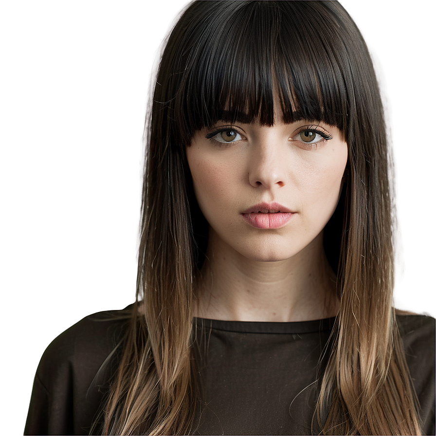 Asymmetrical Bangs Cut Png Vay