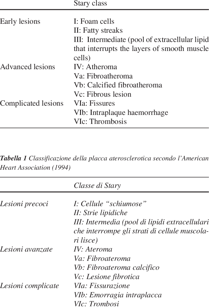 Atherosclerosis Stages Chart