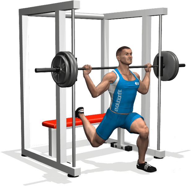 Athlete Performing Barbell Squat Exercise