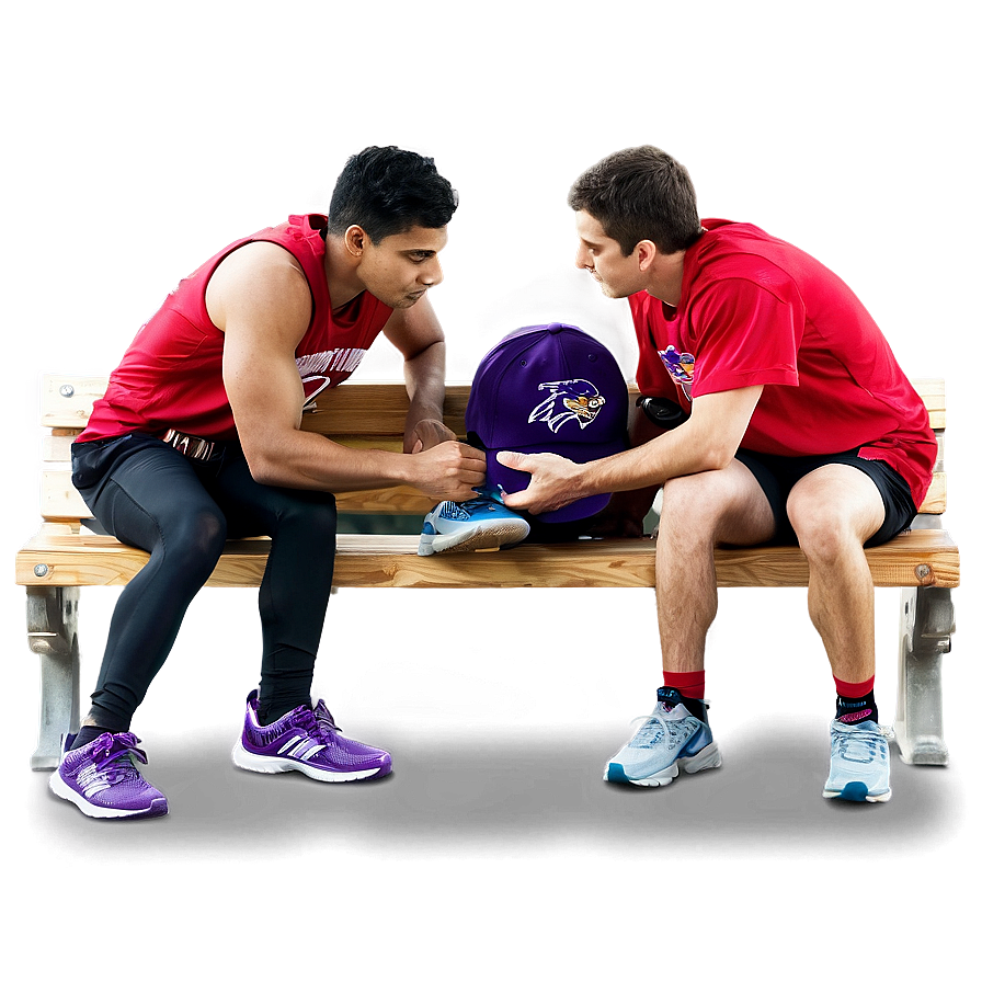 Athletes Sitting On Bench Png 67