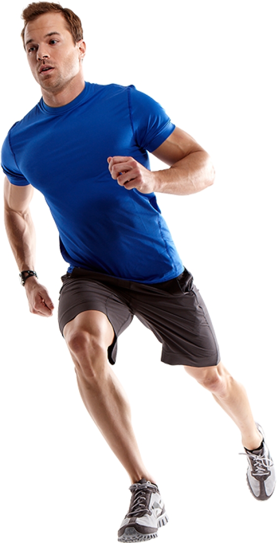 Athletic Man Running Action Pose