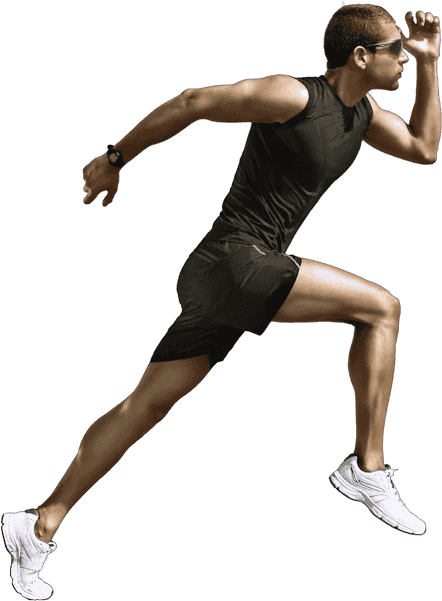 Athletic Man Running Action Pose