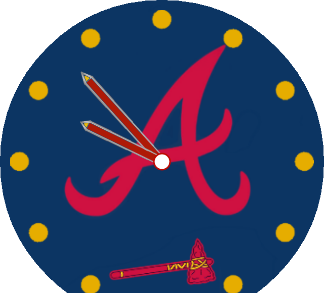 Atlanta Braves Logo Clock Illustration