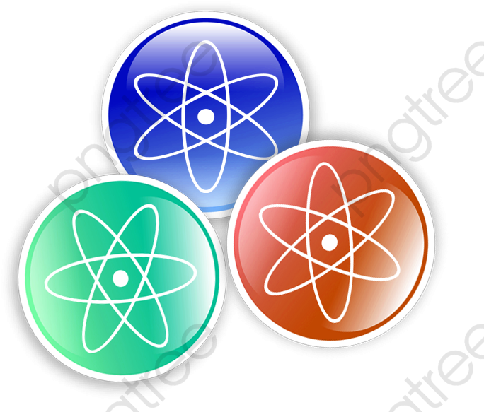 Atomic Symbols Colorful Badges