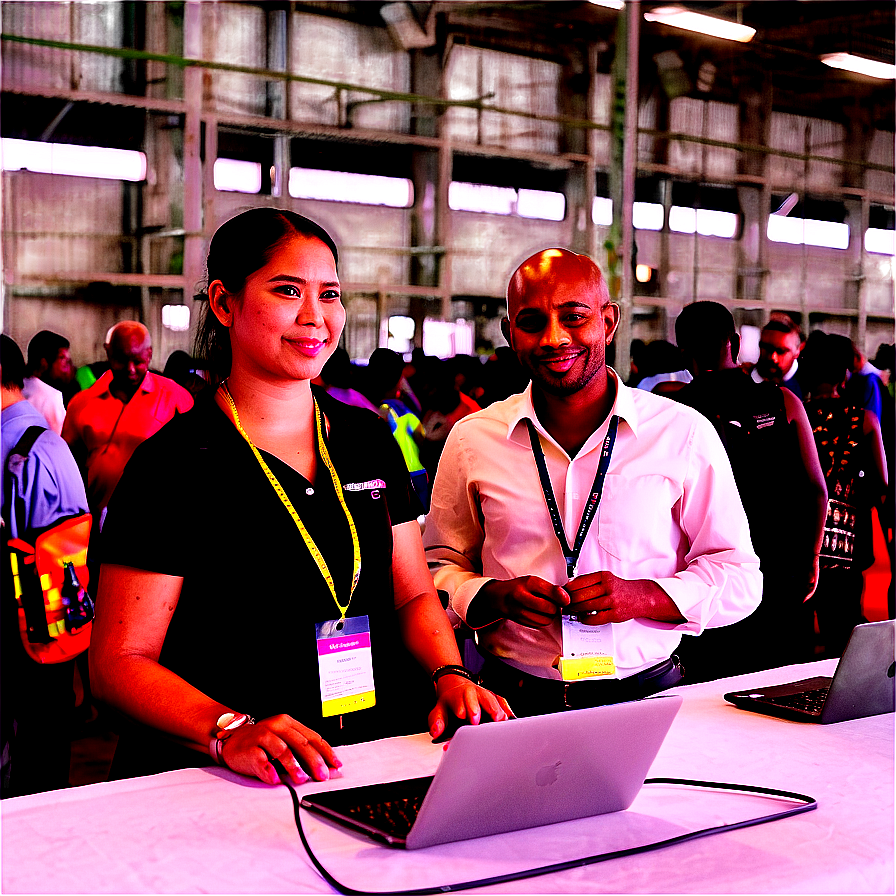 Attendees At A Tech Expo Png Gmo63