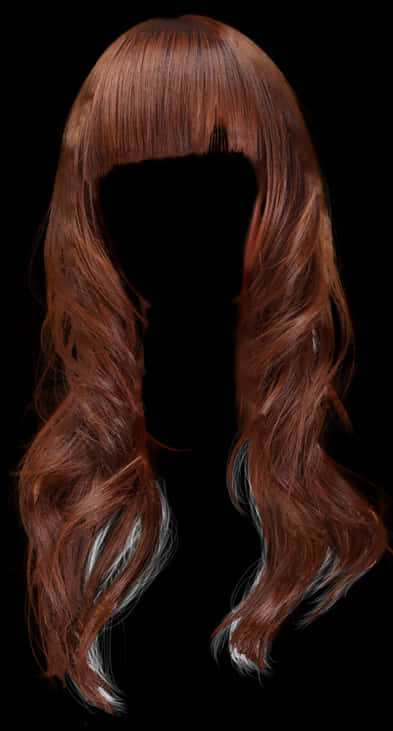 Auburn Hair Long Curls Black Background