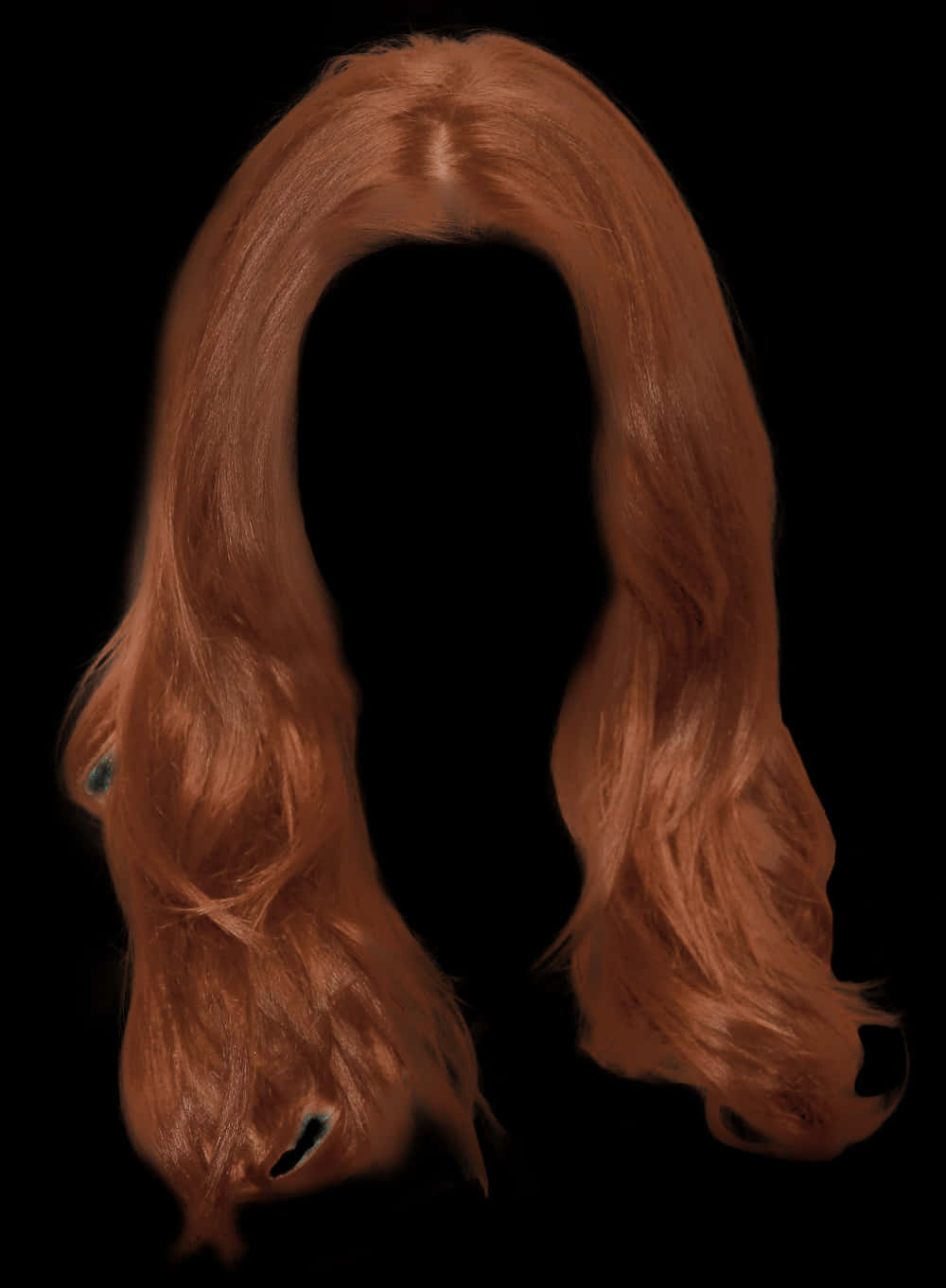 Auburn Hair Wigon Black Background