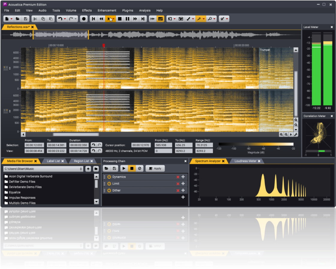 Audio Spectrum Analysis Software Screenshot