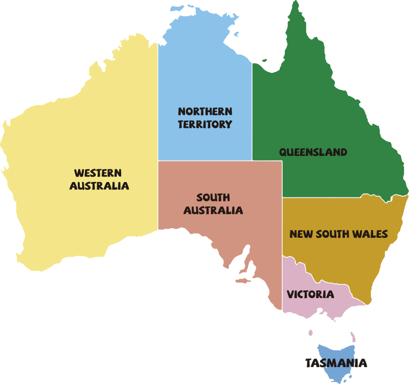 Australia Statesand Territories Map