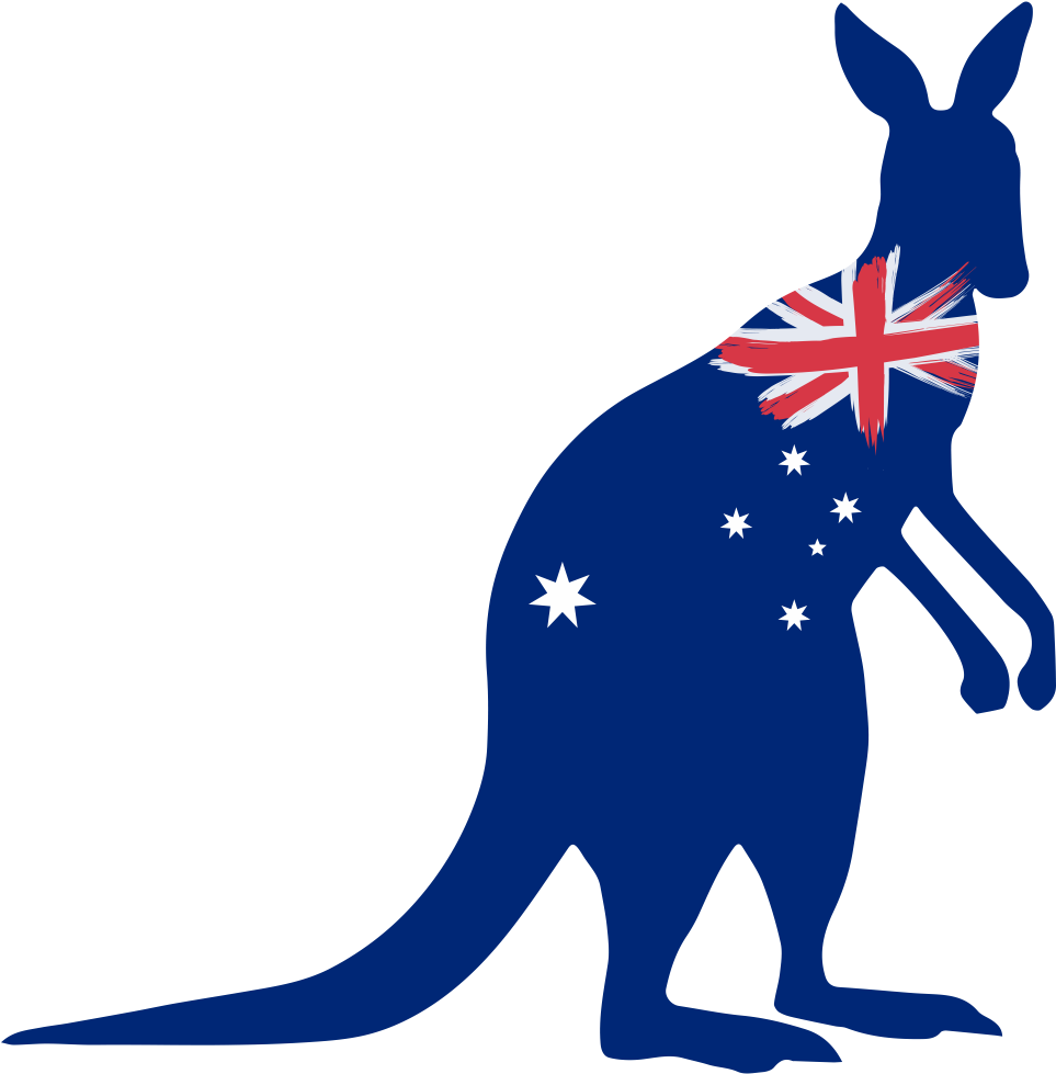 Australian Flag Kangaroo Silhouette