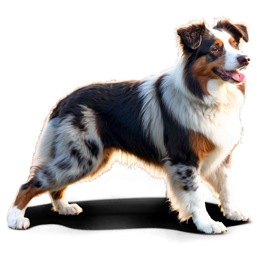 Australian Shepherd At Sunset Png Inw28