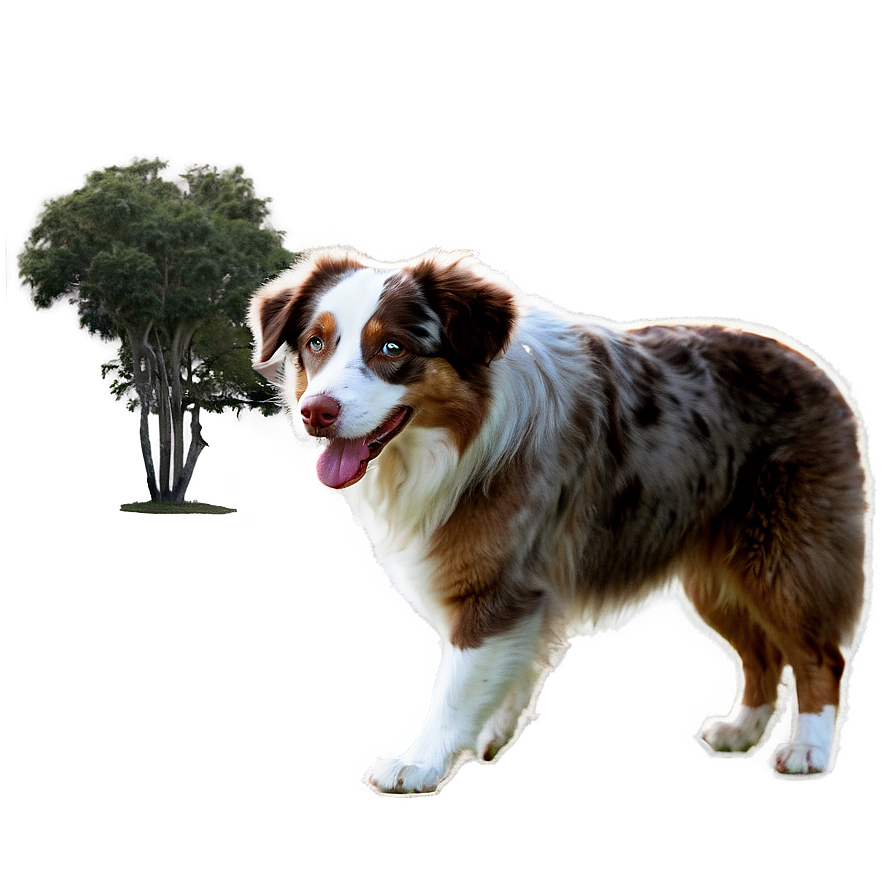 Australian Shepherd In Park Png 87