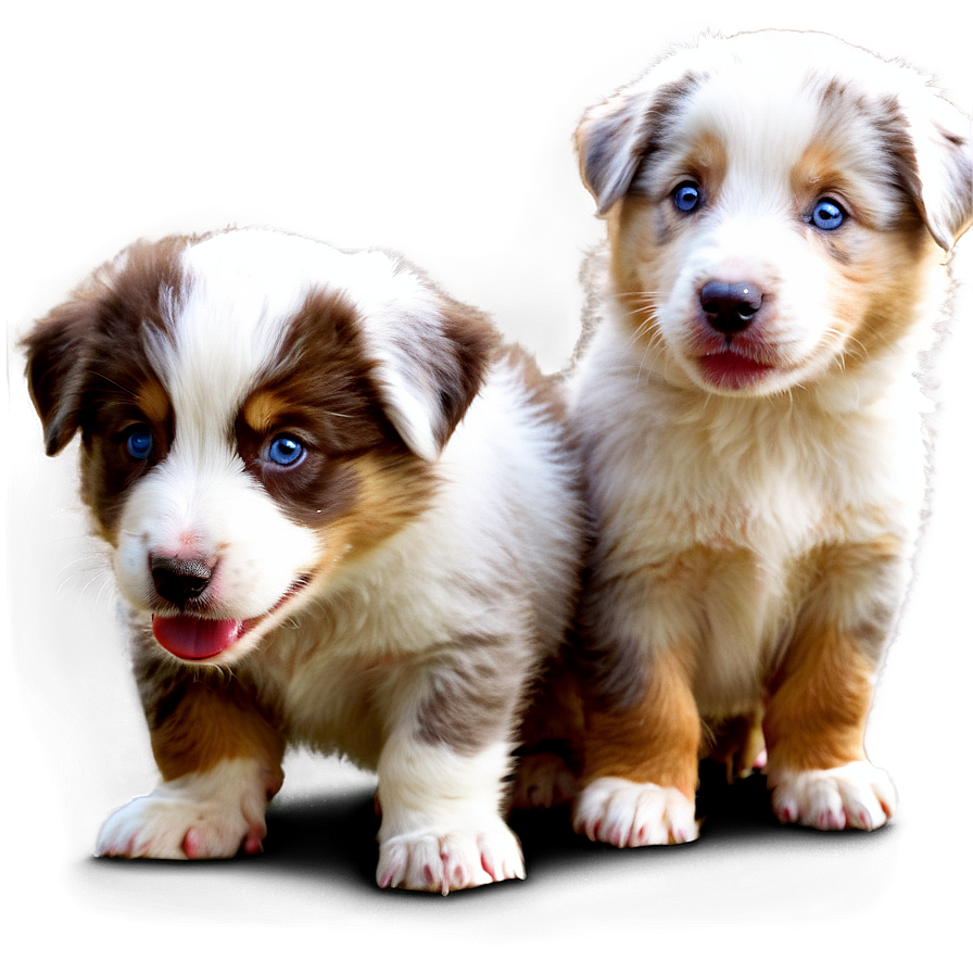 Australian Shepherd Puppies Playing Png Oep