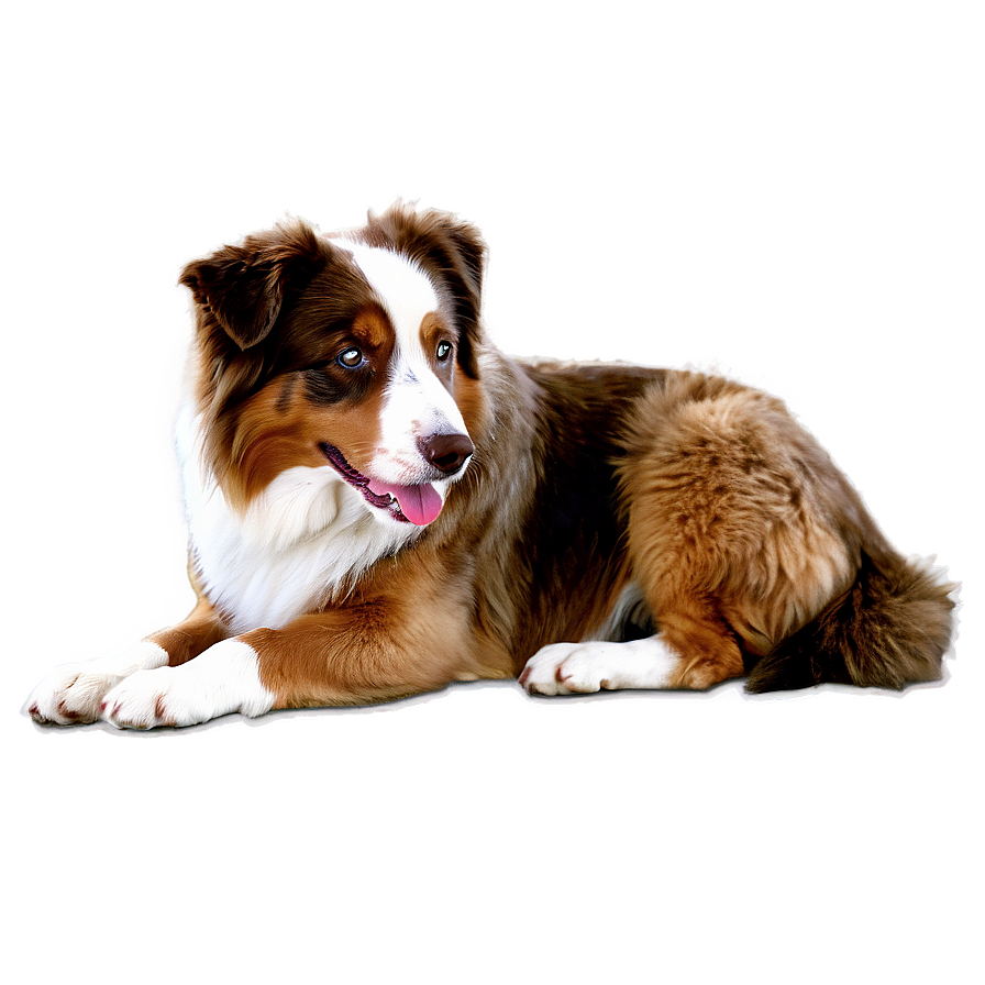 Australian Shepherd Sitting Png Ths51