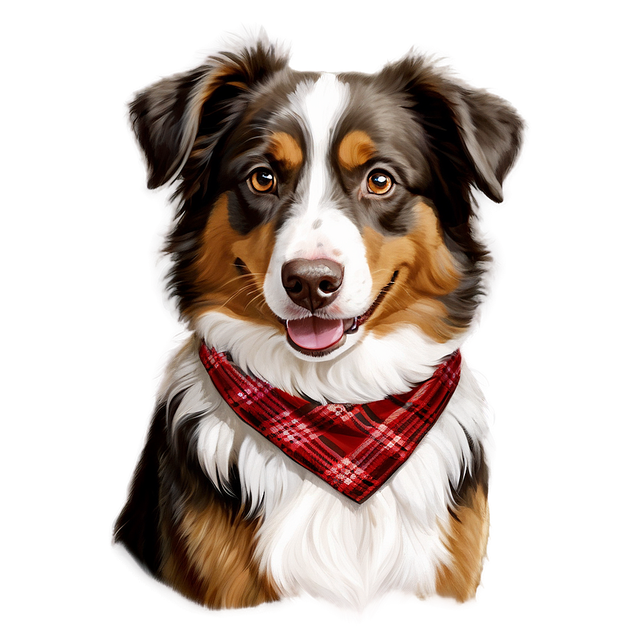 Australian Shepherd With Bandana Png 16